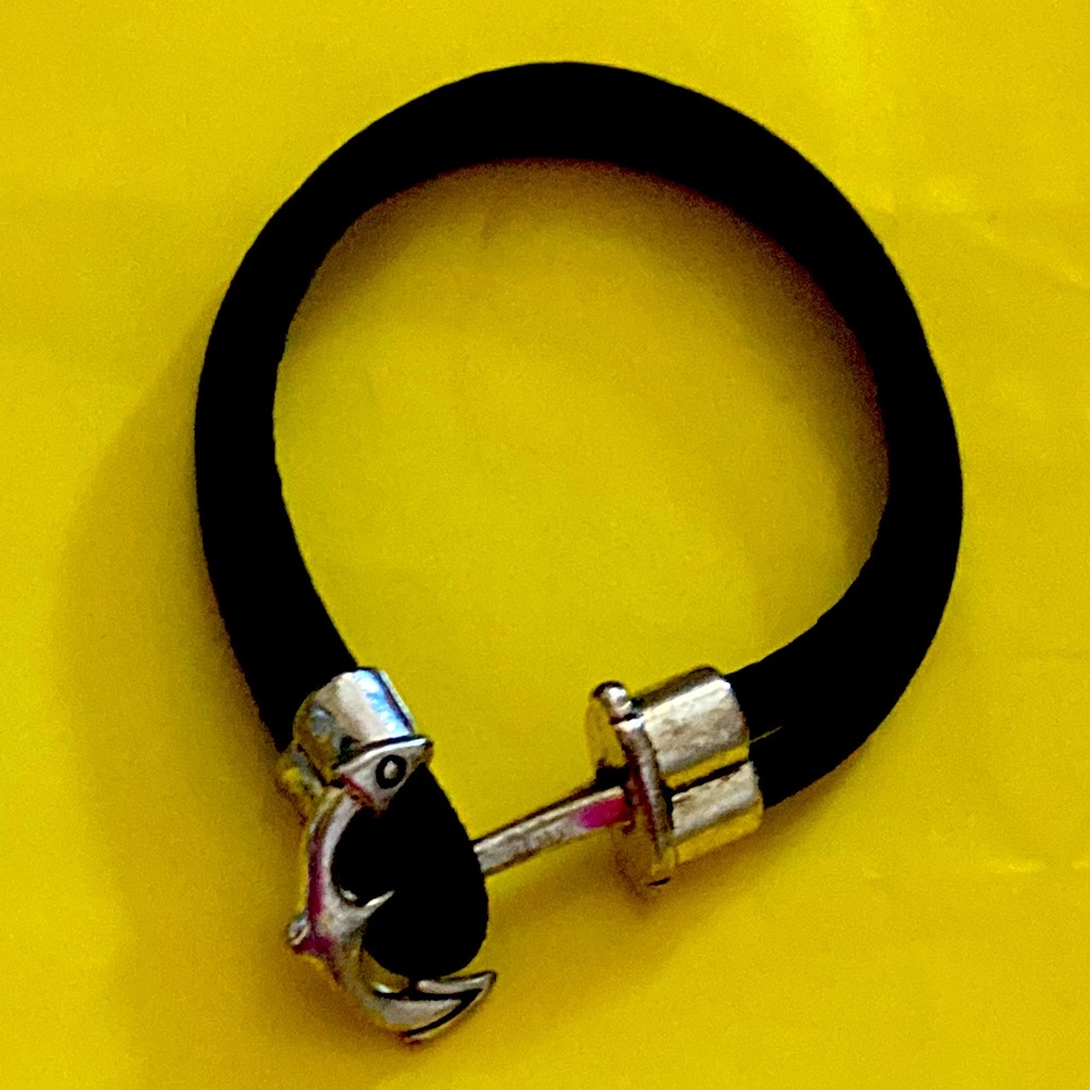 Handmade Cork Bracelet with skinny anchor hook